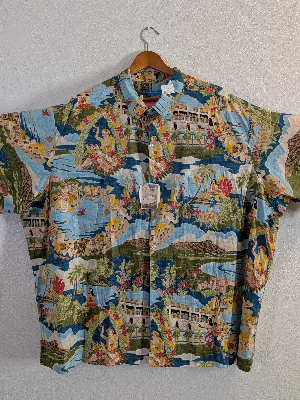 5xB 64" Tori Richard Honolulu Boat Day Aloha Shirt NWT